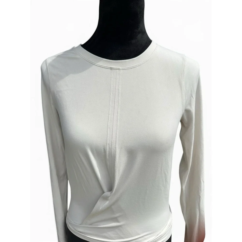 LULULEMON Time to Restore Nulu Long Sleeve Shirt White Opal Athletic Gym Run 6